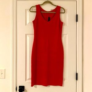 St. John Red Knit Sleeveless Dress, Size 4